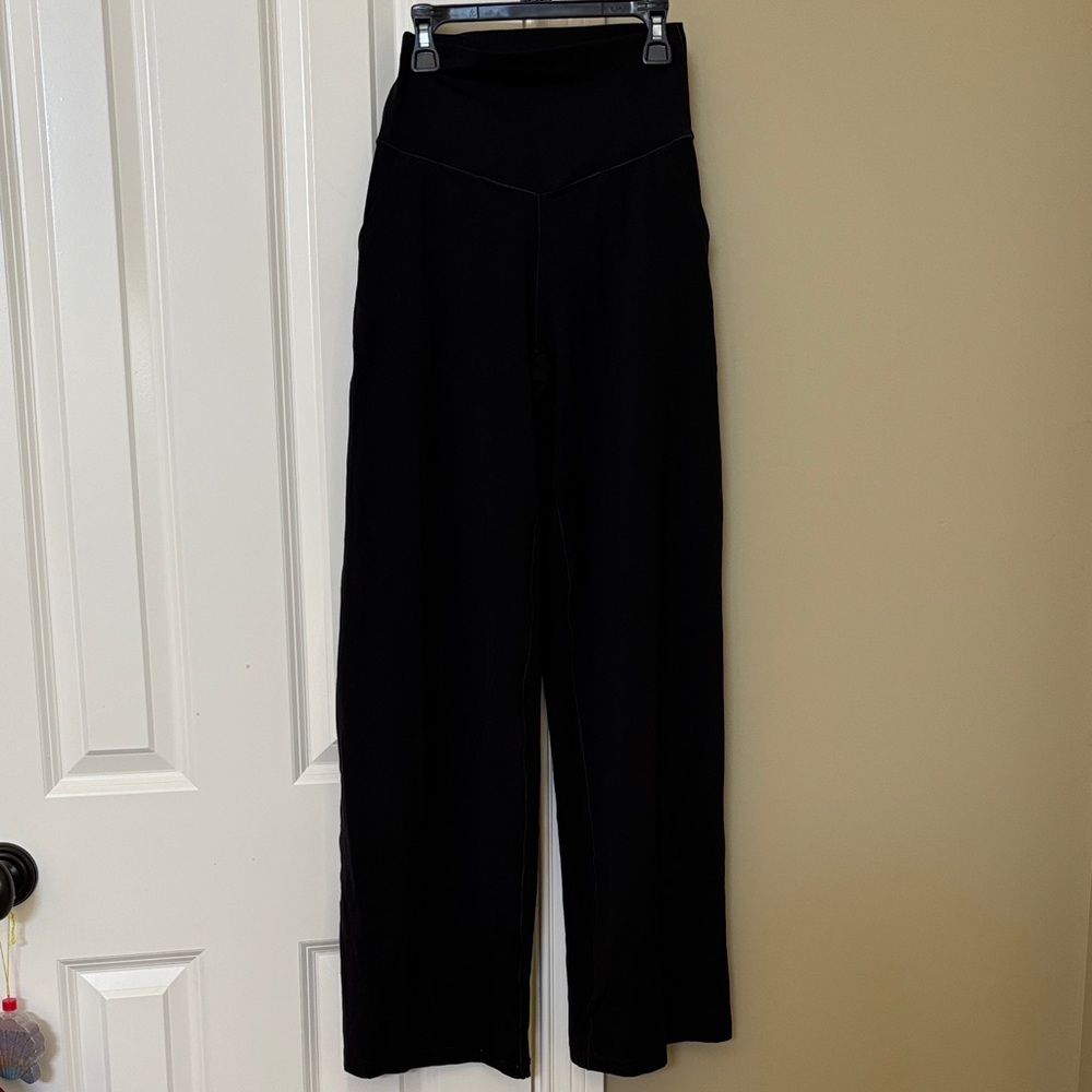 aerie Black High-Waist Wide-Leg Pants